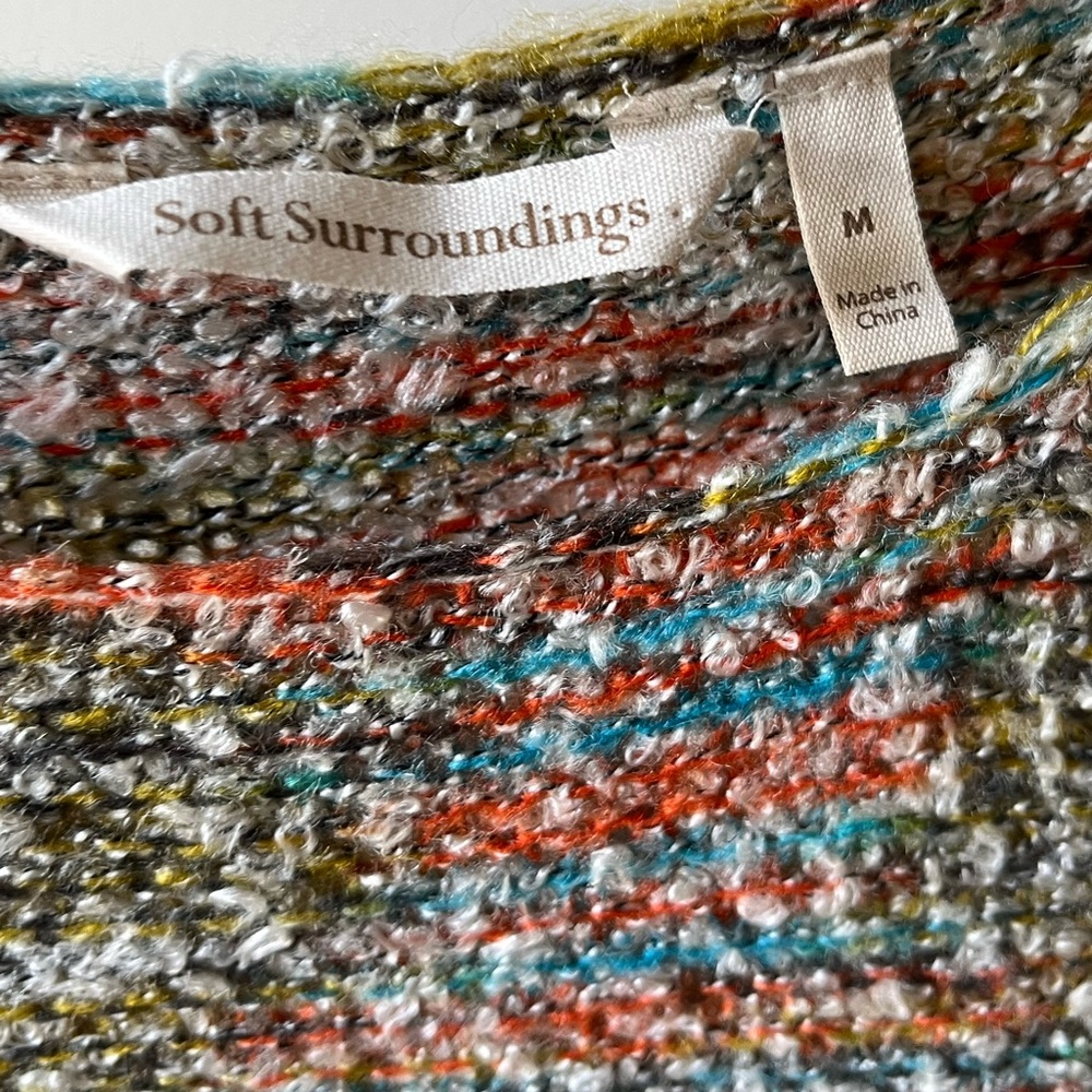 Soft surroundings, multicolor, space dye rainbow sweater, scoopneck EUC medium - Picture 3 of 7